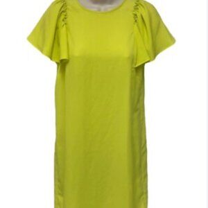 Who What Wear Neon Yellow Short Sleeve Flutter Sleeve Dress Size 3X NWT
